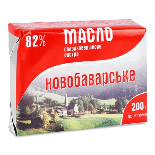 Масло Солодковершкове Екстра 82% Новобаварське м/у, 200г