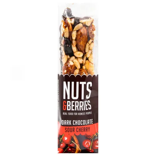 Батончик Nuts&Berries горіх+вишня+шоколад органічний 40г