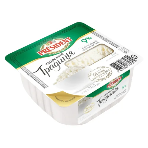 Сир кисломолочний President Творожна традиція 9% 300г