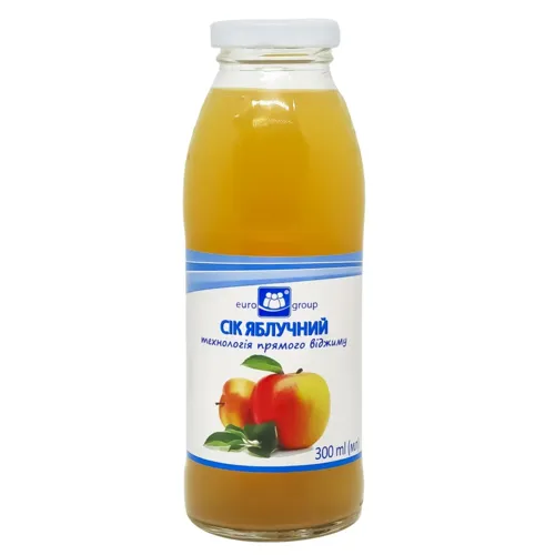 Сік Eurogroup яблучний прямого віджиму 0,3л