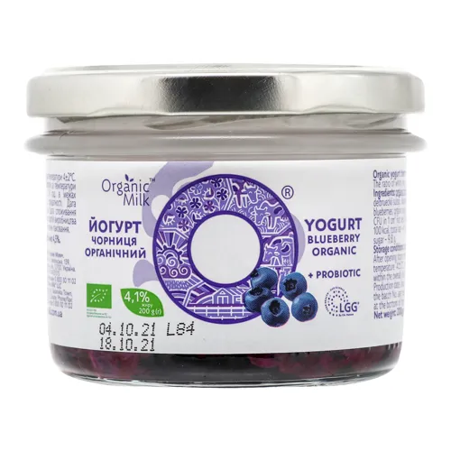 Йогурт 4.1% Чорниця Organic Milk с/б 200г