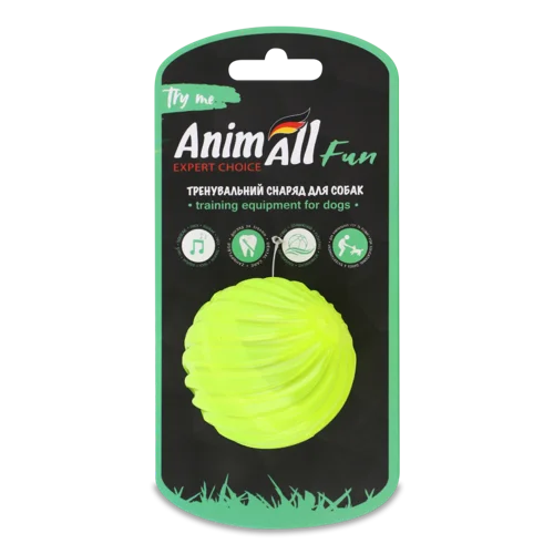 Тренувальний М'яч для Собак D65мм №179862 з Пищалкою Fun AnimAll, хвиля, 1шт