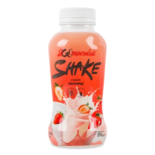 Коктейль Молочний 1.5% Зі Смаком Полуниці, п/пл 270г