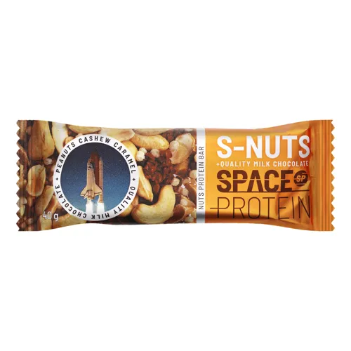 Батончик горіховий з солоною карамеллю в молочному шоколаді Space Protein м/у 40г