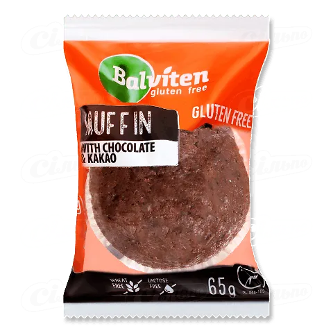 Мафін Balviten з какао без глютена, 65г