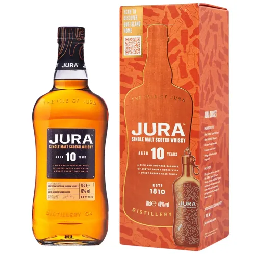Віскі Jura 10 років у коробці з флягою 40% 0,7л