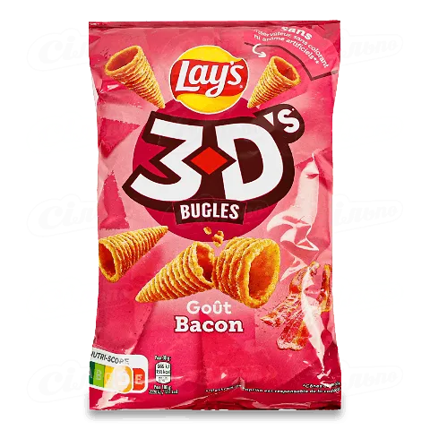 Снеки Lay's 3D'S Bugles кукурудзяні смак бекону, 85г