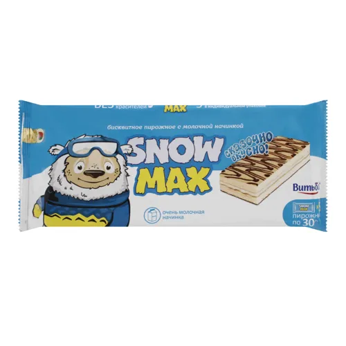 Тістечко бісквітне з молочною начинкою Snow Max Витьба м/у 5х30г