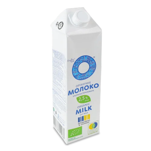 Молоко Органічне 2.5% Ультрапастеризоване, Пластикова Пляшка 950г