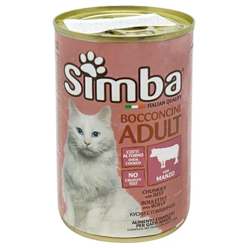 Корм вологий Simba з яловичиною для котів 415г