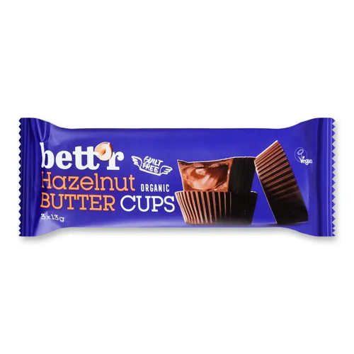 Цукерки Bett`r праліне з фундуковою начинкою,39г