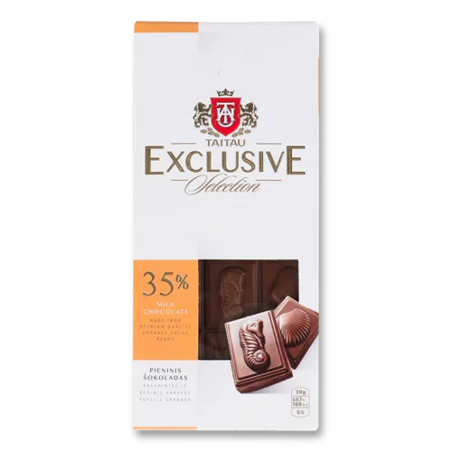 Шоколад Молочний 35% Вищого Ґатунку, Картонна Упаковка, 100г