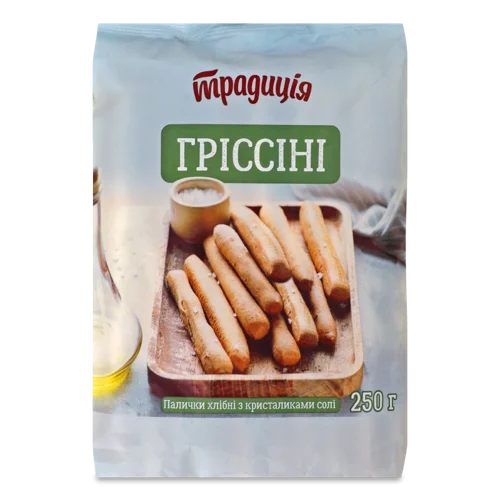 Гріссіні Хлібні Паличка Крист Солі, в/ґ, 250 Г