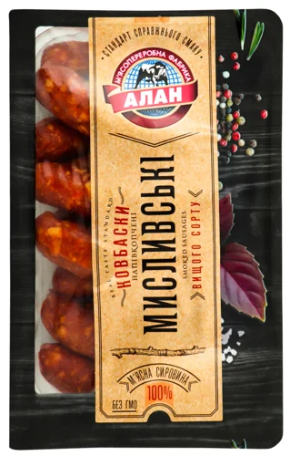 Ковбаски Мисливські Напівкопчені Алан, в/г, +-500г