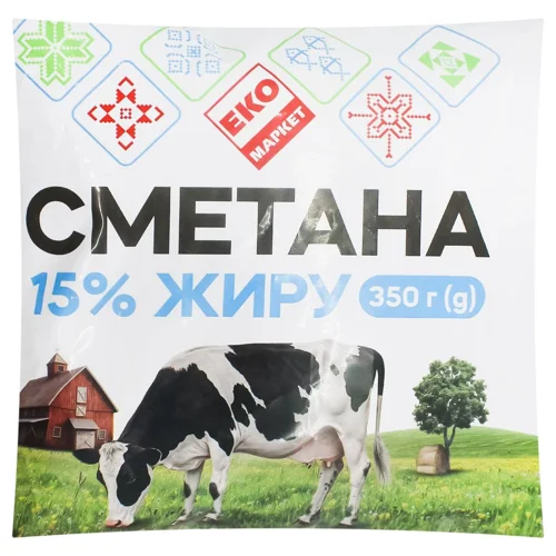Сметана Еко Маркет 15% 350г