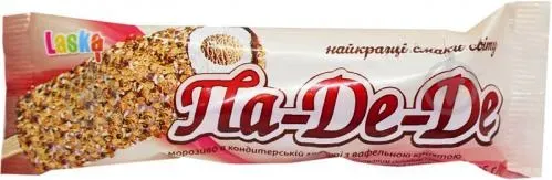 Морозиво «Па-Де-Де» з какао та ароматом ванілі в кондитерській глазурі з вафельною крихтою 75г