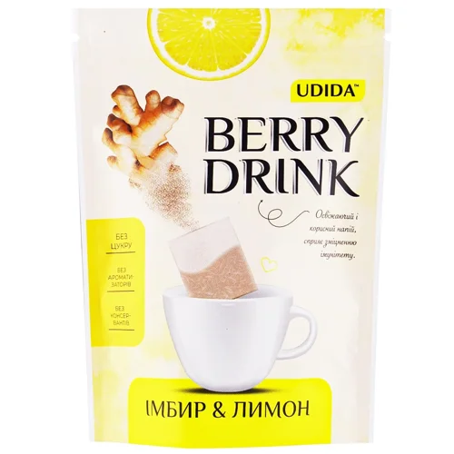 Напій Udida Berry Drink Імбир-Лимон 48г