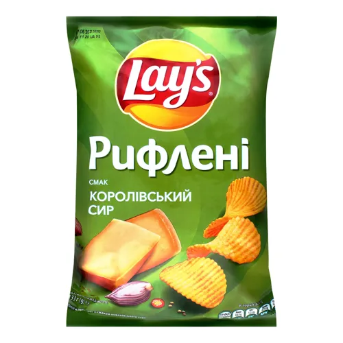 Чіпси рифлені зі смаком королівського сиру Lays м/у 133г