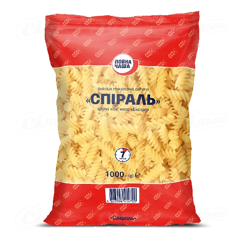Вироби макаронні «Повна Чаша»® «Спіральки», 1кг