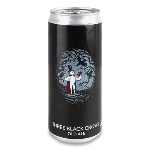 Пиво Темне Нефільтроване Непастеризоване Three Black Crows, 0.33л, 7.7% з/б