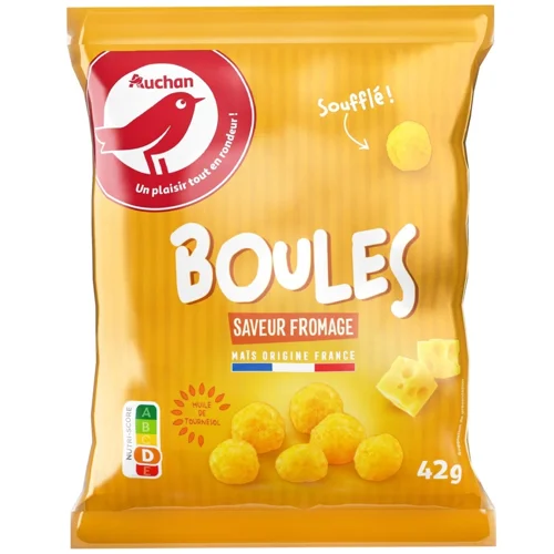 Кульки Auchan зі смаком сиром 42г