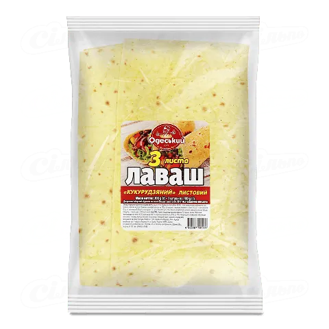 Лаваш кукурудзяний «Одеський Хлібзавод №4» листовий, 3 шт., 300г
