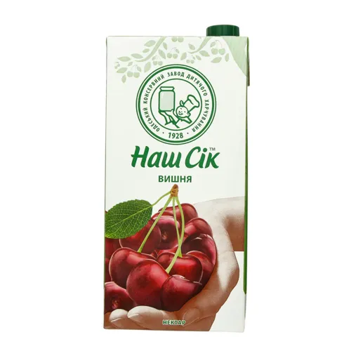 Нектар вишневий неосвітлений «Наш сік» т/п 1.93л