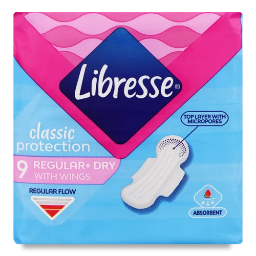 Гігієнічні Прокладки Classic Protection Regular+Dry Libresse, 9 шт