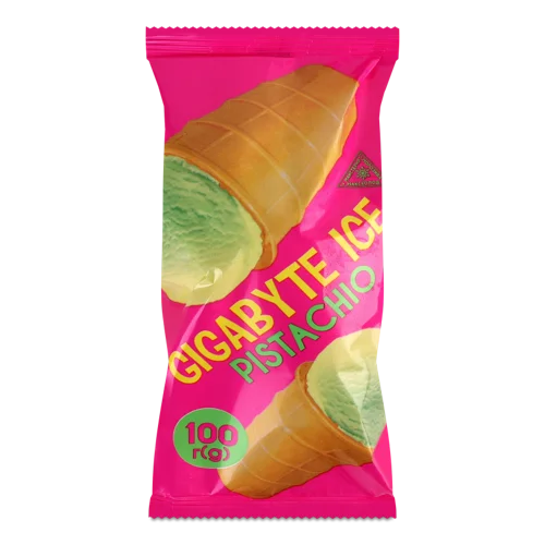 Морозиво 12% В/ґ У Вафельному Стаканчику Pistachio Gigabyte Ice, 100г