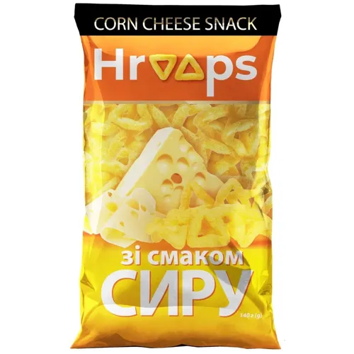 Снеки кукурудзяні Hroops зі смаком сиру 140г