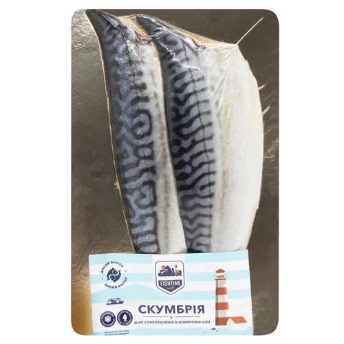 Скумбрія Fishtime філе слабосолона в оливковій олії