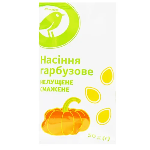 Насіння гарбуза Ашан смажене нелущене 50г