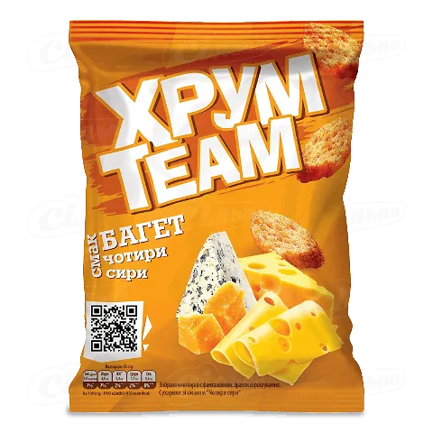 Сухарики ХрумTeam Багет Чотири сири, 60г