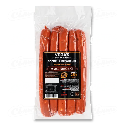 Сосиски Vega's Мисливські веганські варено-копчені, 280г