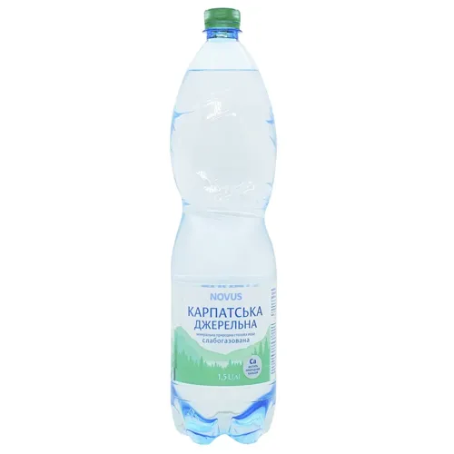 Вода мінеральна Novus Карпатська Джерельна слабогазована 1,5л