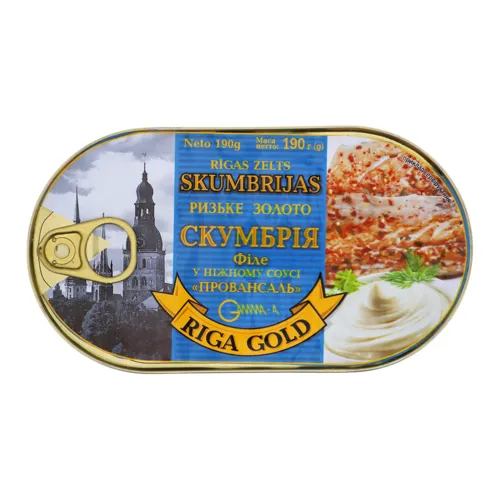 Скумбрія філе в ніжному соусі Провансаль Рижское золото 190г