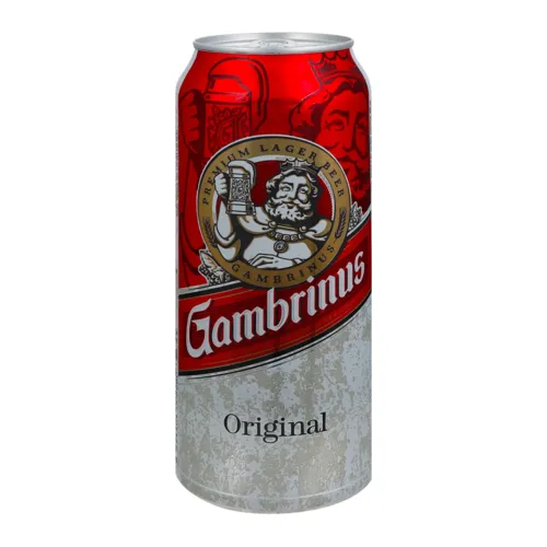 Пиво Gambrinus світле в залізній банці, 0,5л