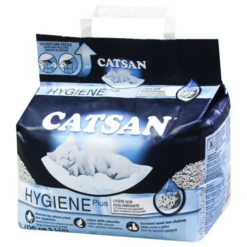 Наповнювач гігієнічний Catsan Hygiene Plus для котів мінеральний 5л 2,6кг
