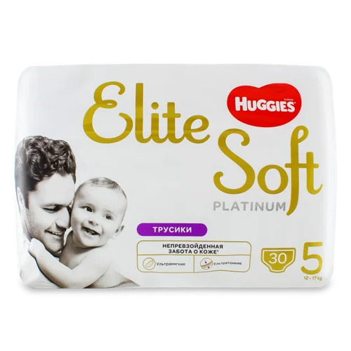 Підгузники-Трусики Для Дітей 12-17кг Platinum Elite Soft Huggies, 30шт