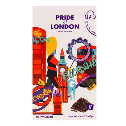 Чай g’tea! ГОРДІСТЬ ЛОНДОНУ, чорний байховий листовий, 20x2 g у пірамідках