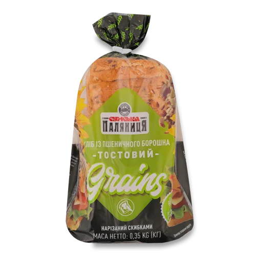 Хліб Тостовий Нарізний Grains Сумська Паляниця, в/ґ, 0.35кг