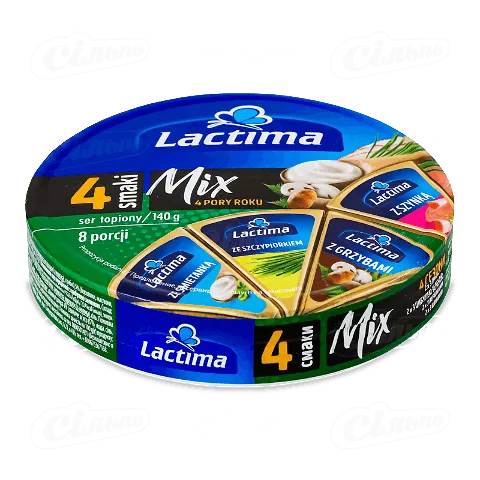 Сир плавлений Lactima «Чотири пори року» мікс 40%, 140г