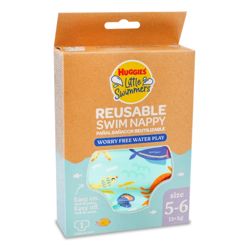 Підгузники-Трусики Багаторазові Для Плавання 13+кг 5-6 Little Swimmers Huggies, 1шт