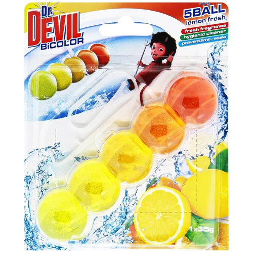 Блок для унітазу Dr.Devil WC BiColor Лимонна свіжість 35г