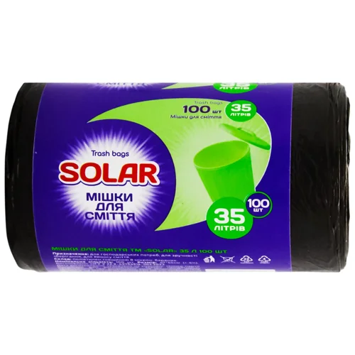Пакети для сміття Solar 35л 100шт