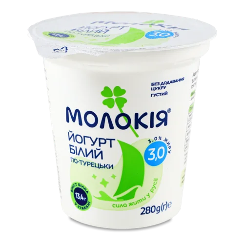 Йогурт 3% Густий Білий По-Турецьки Молокія, натуральний, 280г