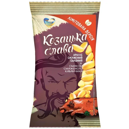 Арахіс Козацька Слава смажений солоний зі смаком смаженого кабанчика 60г