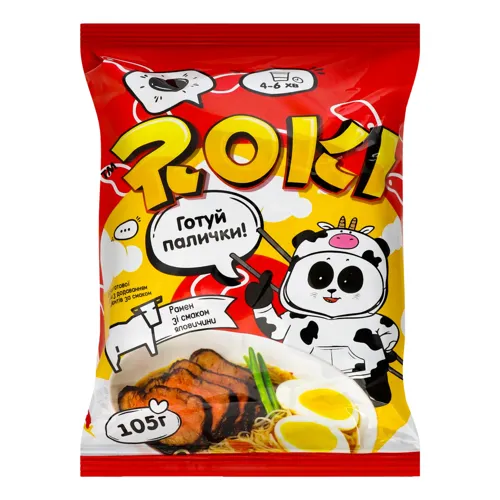 Рамен швидкого приготування зі смаком яловичини Roki