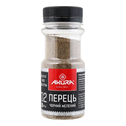 Перець чорний мелений Akura п/б 60г
