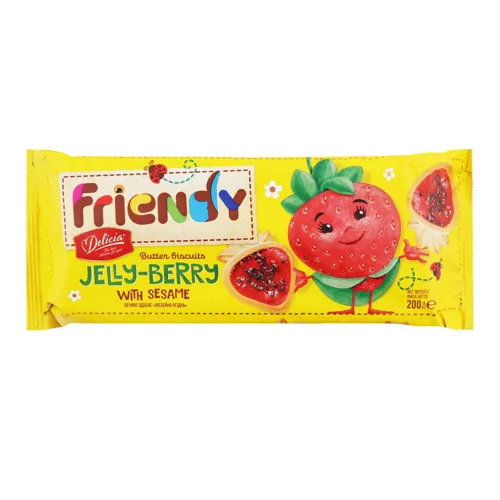 Печиво здобне з кунжутом Желейна ягідка Friendy м/у 200г